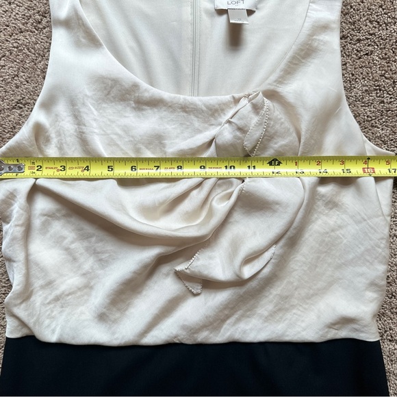 LOFT Factory Colorblock Sheath Dress Black and Ivory | Size 10 - Picture 8 of 11